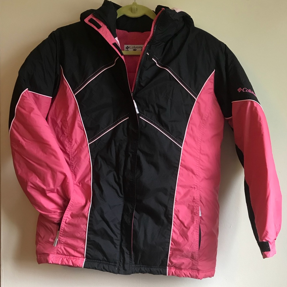 Youth girls Columbia jacket pink black heavy 14/16